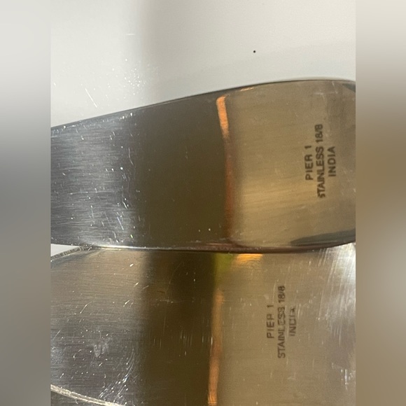 Pier 1 Cheese Knife Set - Set of 3 Stainless Steel Tapered Narrow Flat Blades - Picture 5 of 6